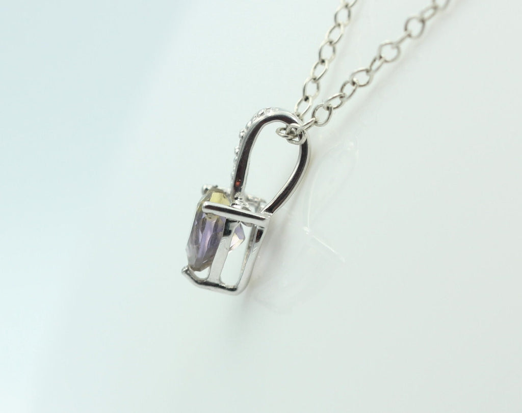 0,65 Carat  synthetischer Ametrin Herz Anhänger 925 Silber Top