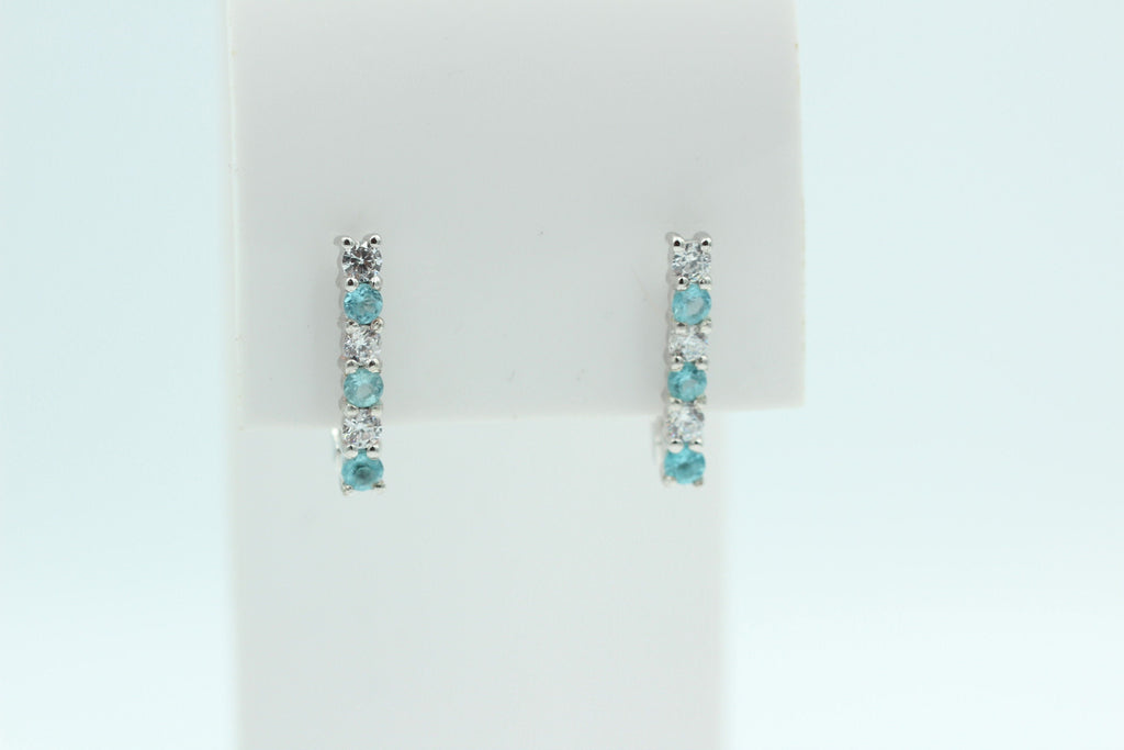Edle 1,1 Carat seltener Apatit Ohrschmuck 925 Silber Apatit mit Zirkonia selten