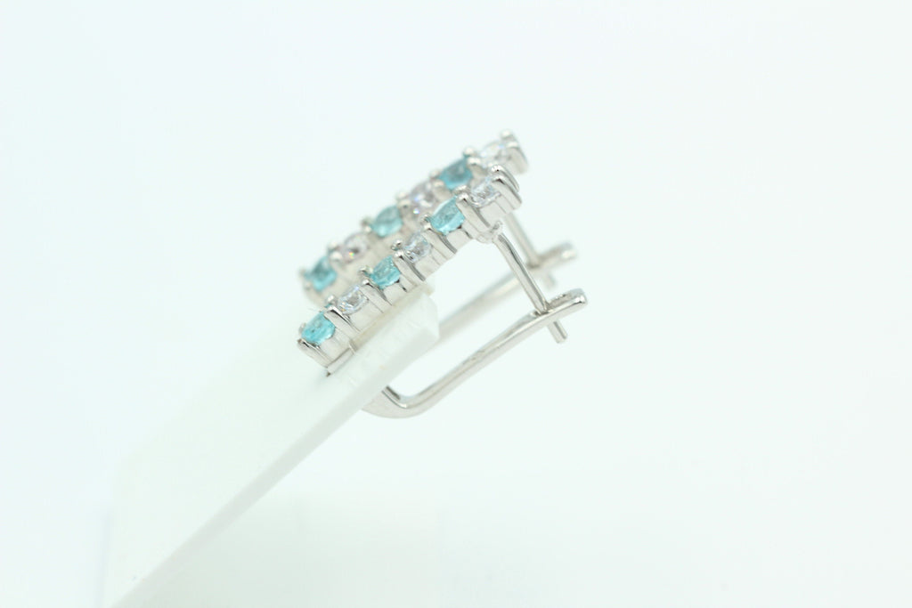 Edle 1,1 Carat seltener Apatit Ohrschmuck 925 Silber Apatit mit Zirkonia selten