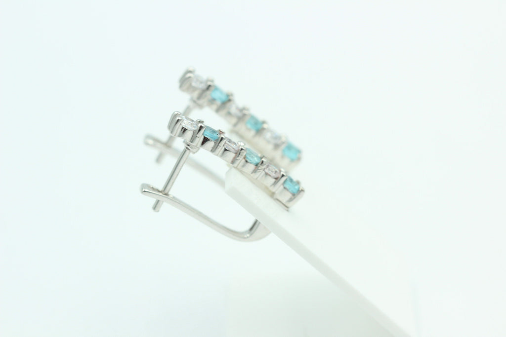 Edle 1,1 Carat seltener Apatit Ohrschmuck 925 Silber Apatit mit Zirkonia selten