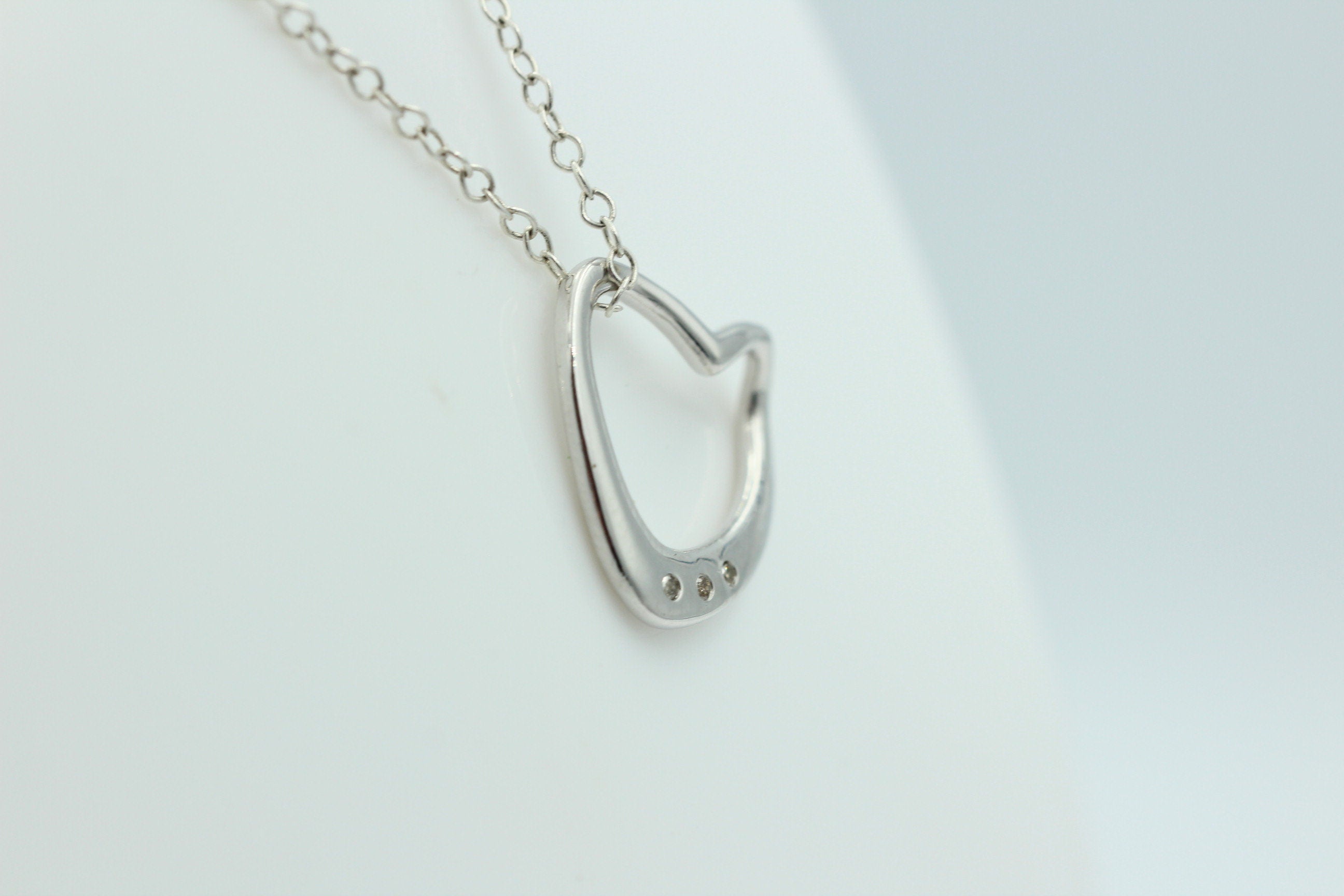 Edler 0,03 Carat champagner Diamant Herzanhänger 925 Silber Herz Collier Kette