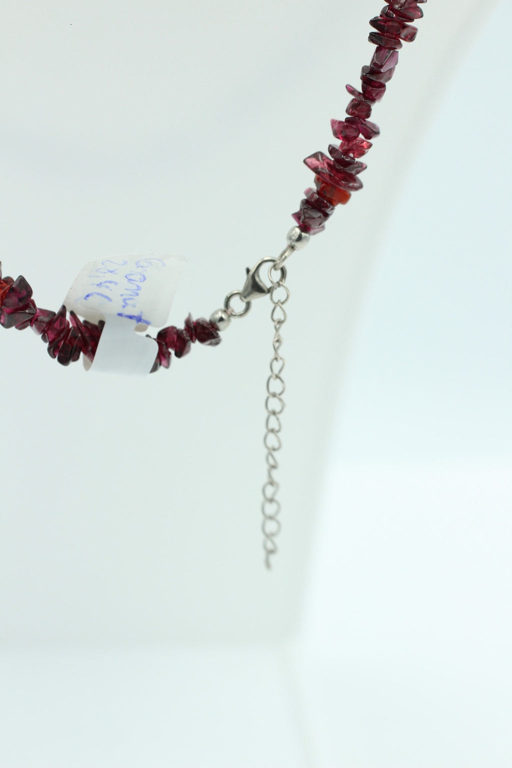 39,5  Carat funkelndes Granat Collier Splitterkette 925 Silber mit Verlängerung