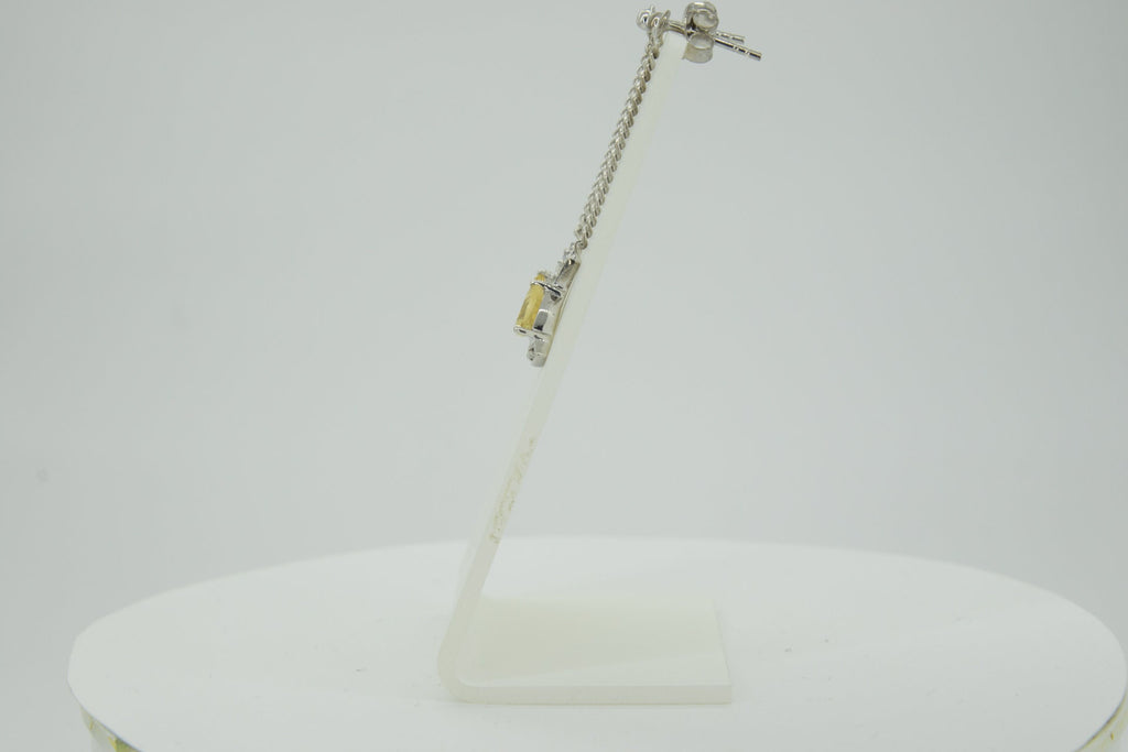 Edle 1,15 Carat Citrin weisstopas Ohrhanger 925 Silber weisster Topask Ohrstecker