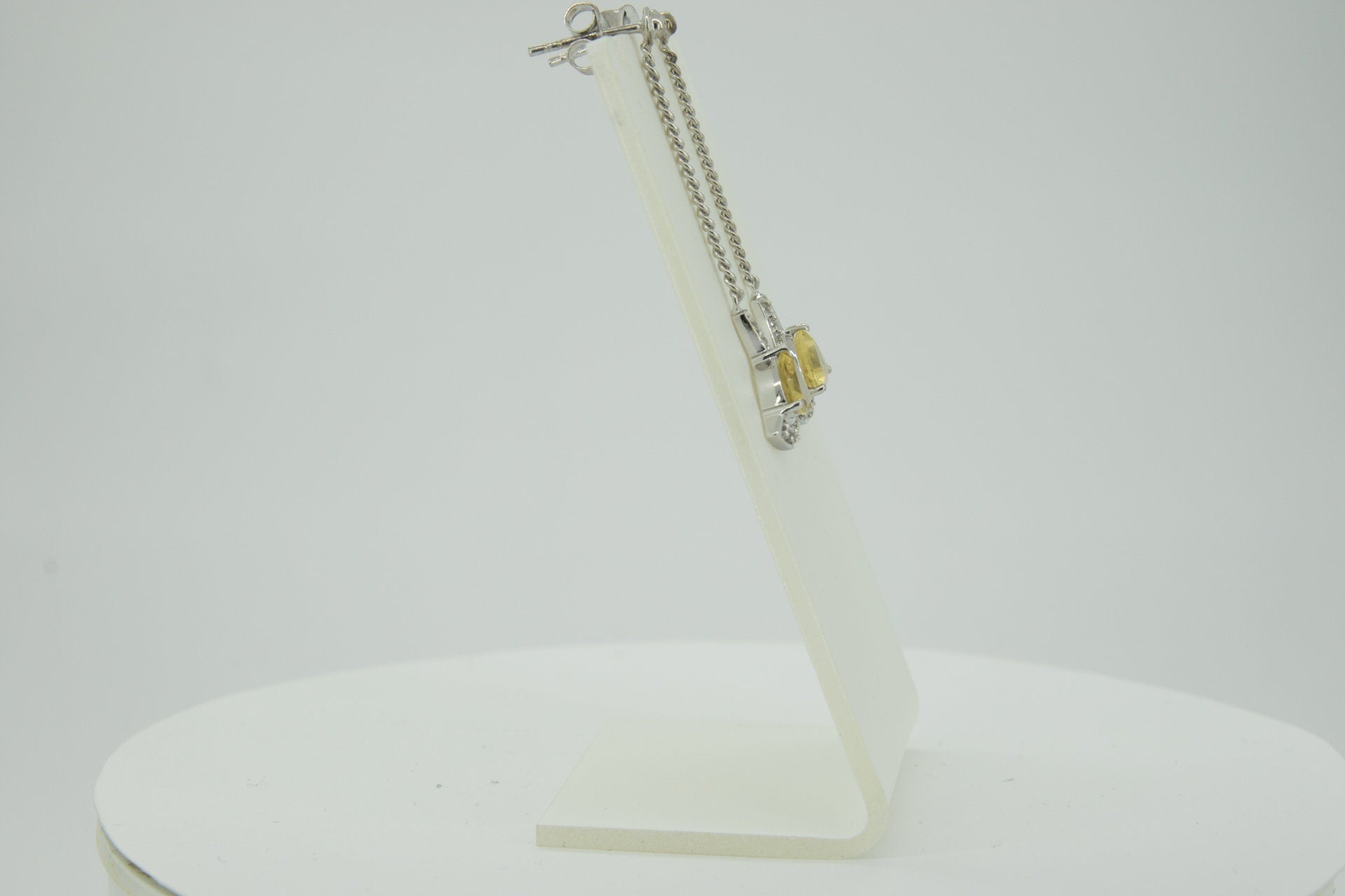 Edle 1,15 Carat Citrin weisstopas Ohrhanger 925 Silber weisster Topask Ohrstecker