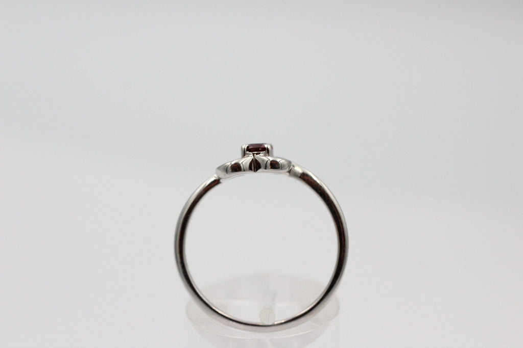 0,53 Carat Rhodolith Herz Ring 925  Silber Fingerring  Herzring 7 / 17,5 / 55