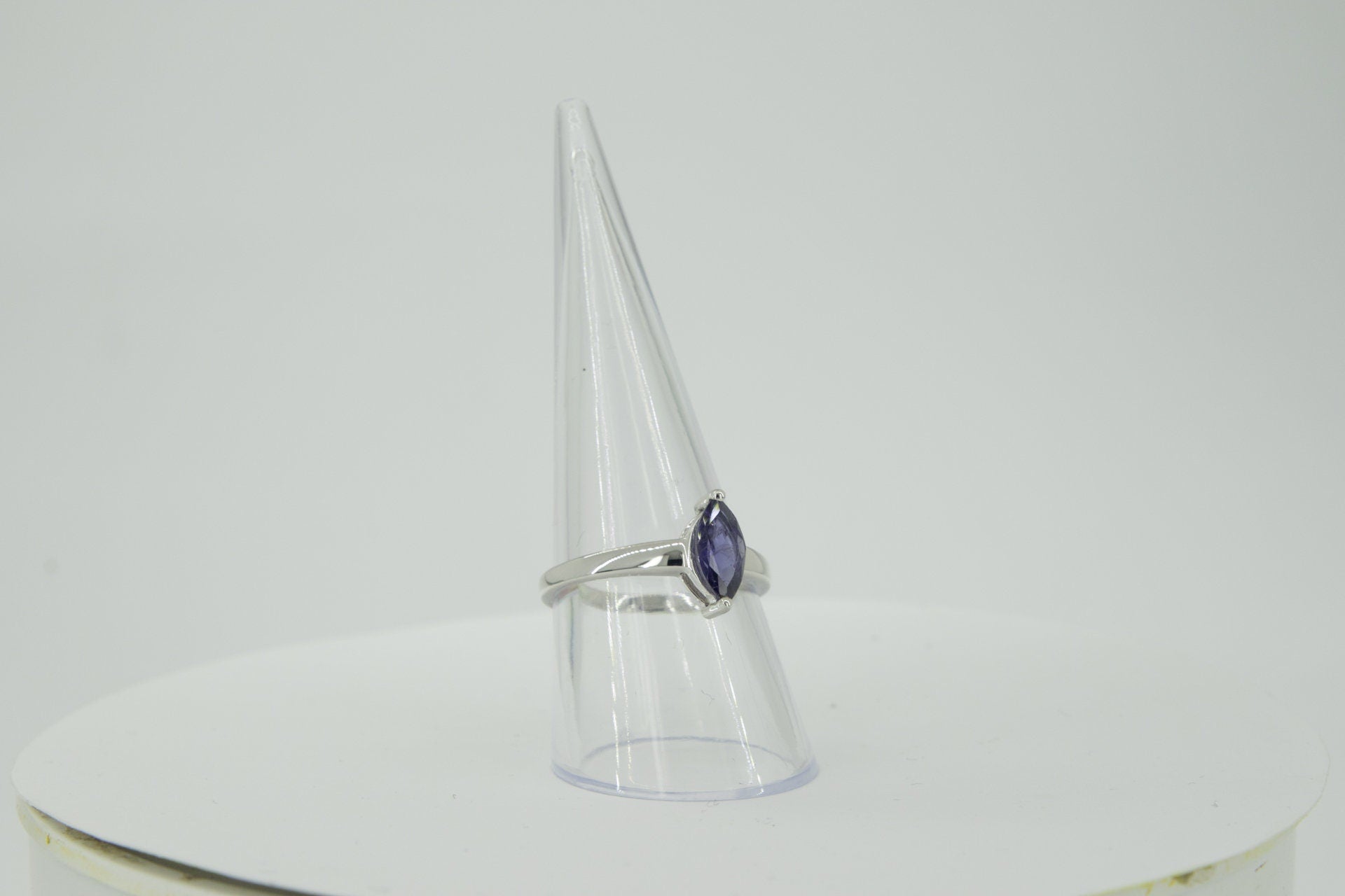 0,83 Carat Iolith Ring 925 Silber Wassersaphir Luchssaphir  Grasse 58 / 8 /18,5