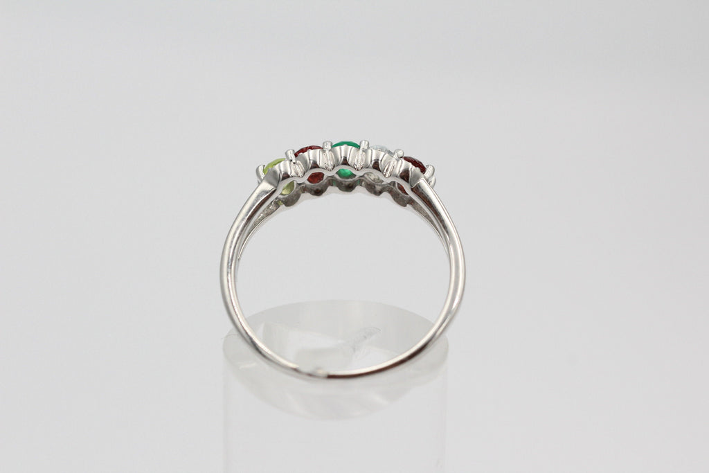 1  Carat Edesltein Ring 925 Silber Onyx Granat Blautopas Peridot 6 / 16,5 / 51,9