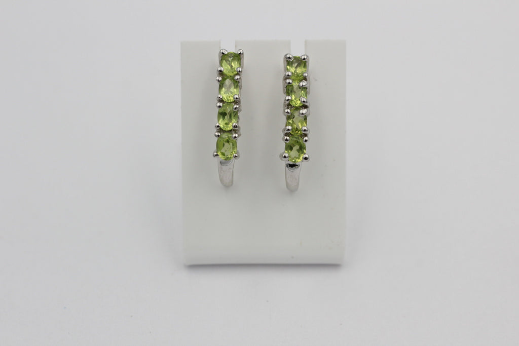 Edle 1,52 Carat Peridot Ohrstecker 925 Silber maigrüner Olivin Ohrschmuck