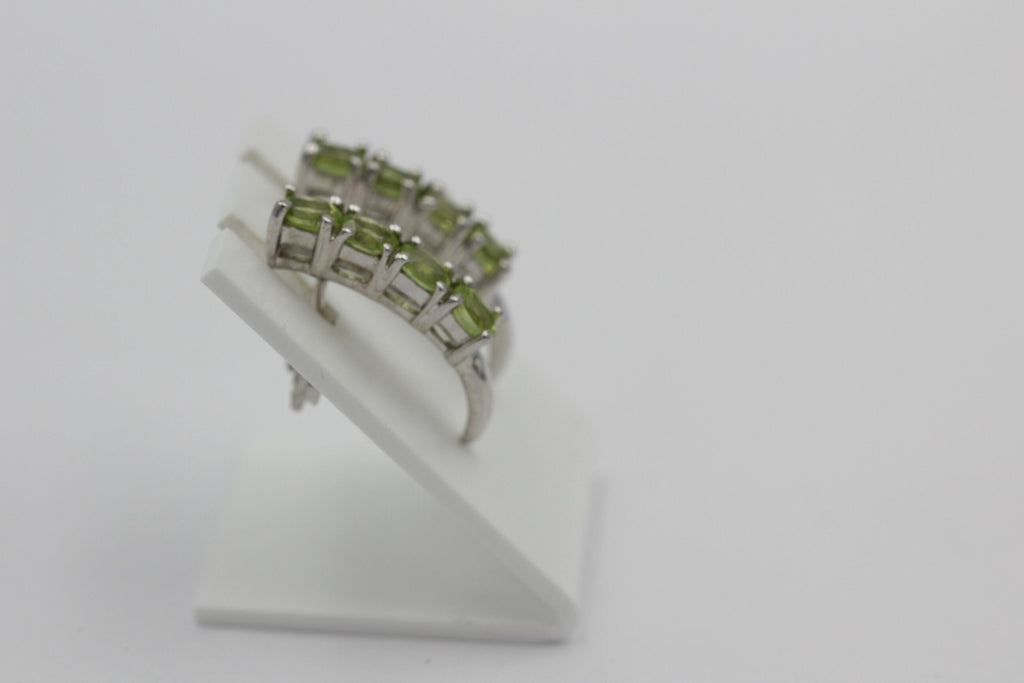 Edle 1,52 Carat Peridot Ohrstecker 925 Silber maigrüner Olivin Ohrschmuck