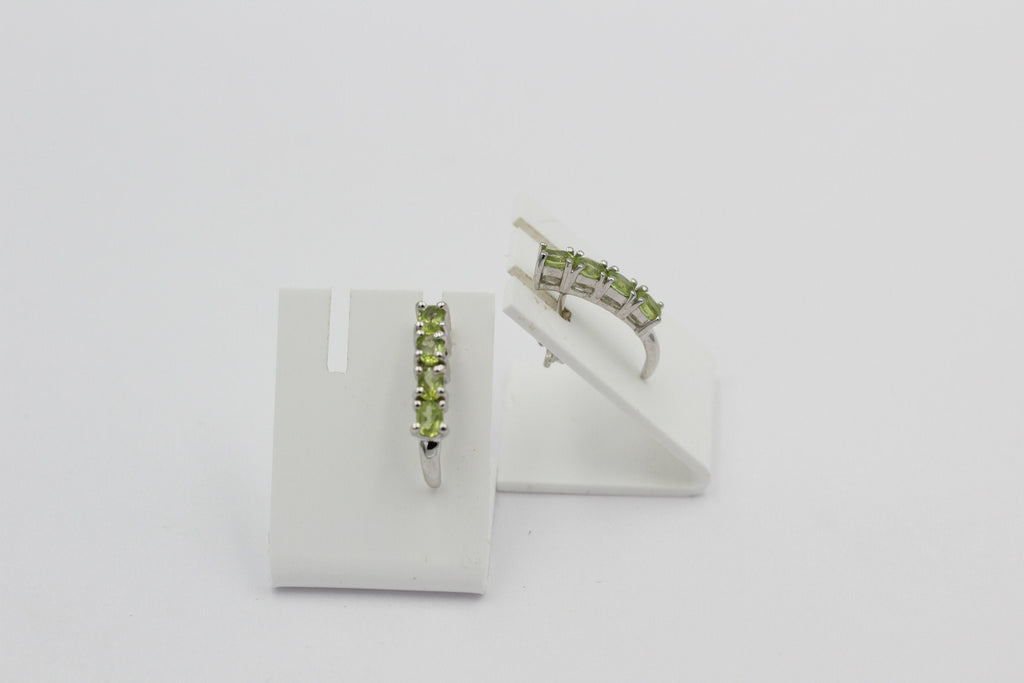 Edle 1,52 Carat Peridot Ohrstecker 925 Silber maigrüner Olivin Ohrschmuck