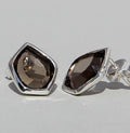 Campur Design 6,9 Carat Rauchquarz Ohstecker 925 Silber Pentagon Schliff Top