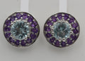 Edle 1,7 Carat Blautopas Amethyst Ohrstecker 925 Silber Edelsteinohrstecker Top