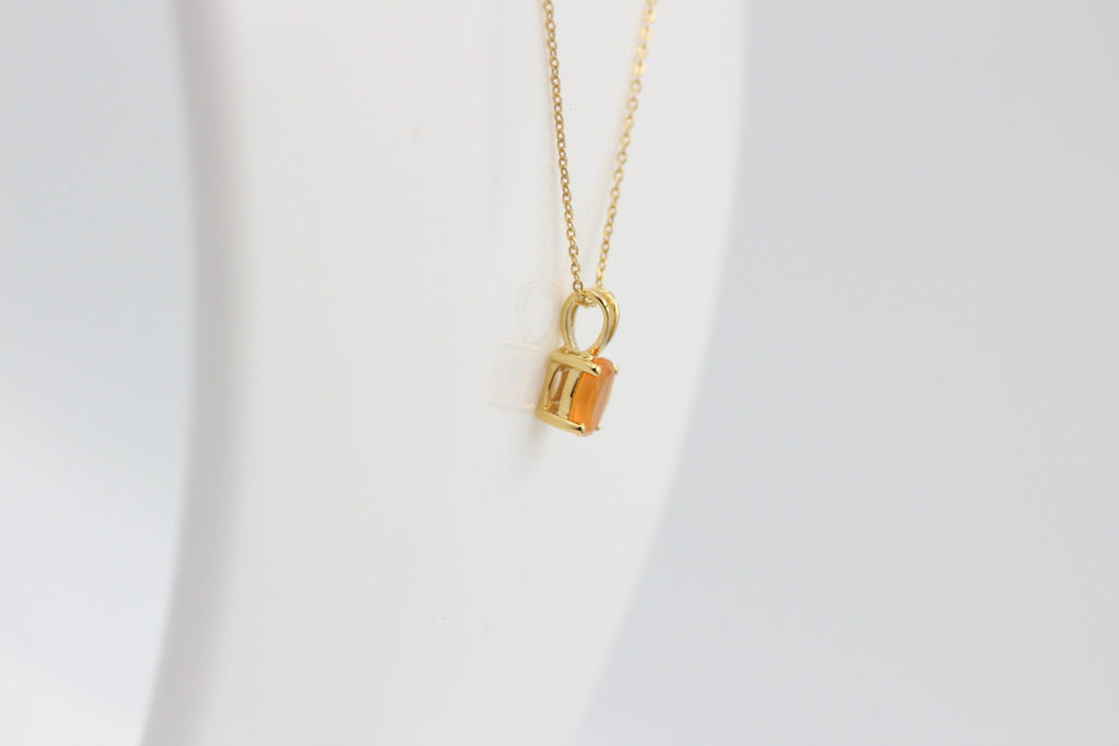 0,75 Carat leuchtender Carneol Anhänger 925 Silber Collier Kette vergoldet