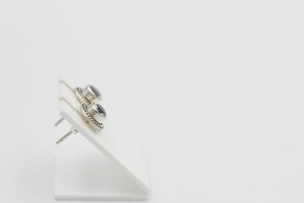 Edle 0,58  Carat Weißtopas Ohrstecker 925 Silber weißer Topas Unisex Schmuck