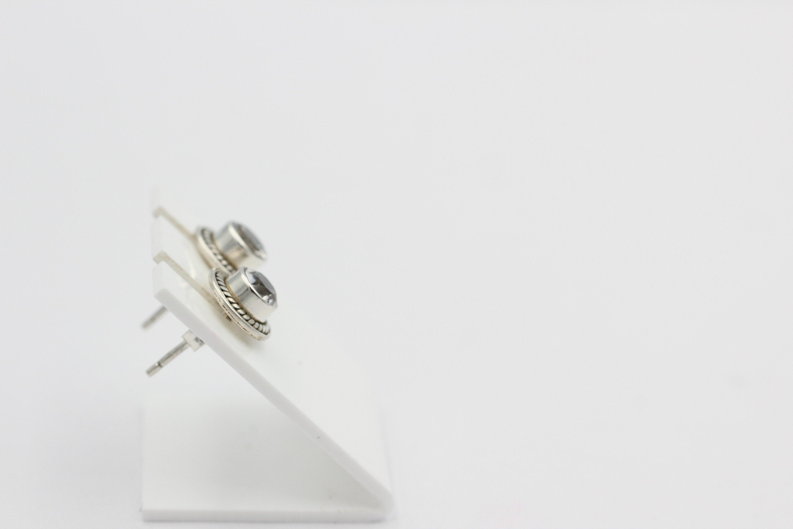Edle 0,58  Carat Weißtopas Ohrstecker 925 Silber weißer Topas Unisex Schmuck