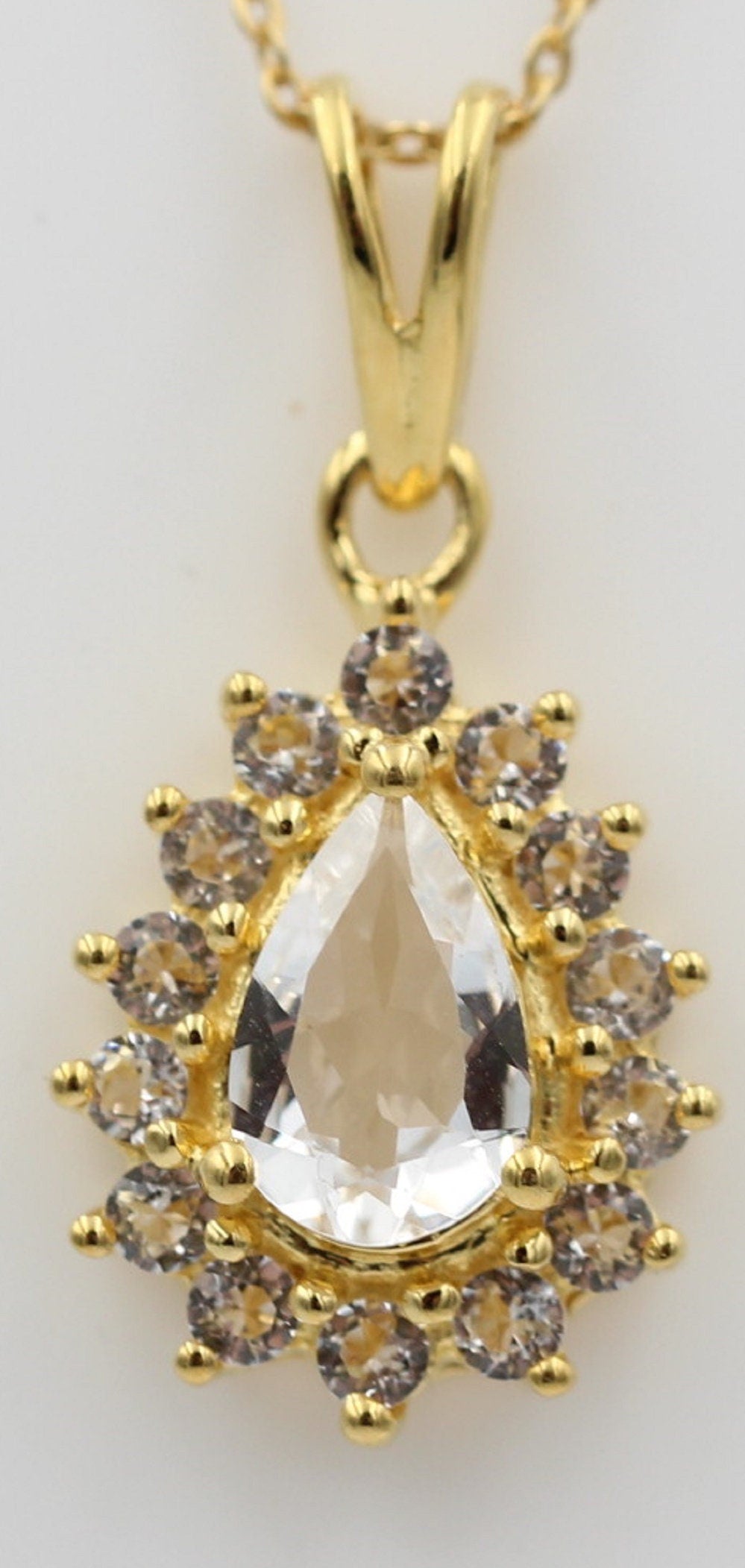 Edler 1,35 Carat  Weißtopas Anhänger 925 Silberweißer Topas Top