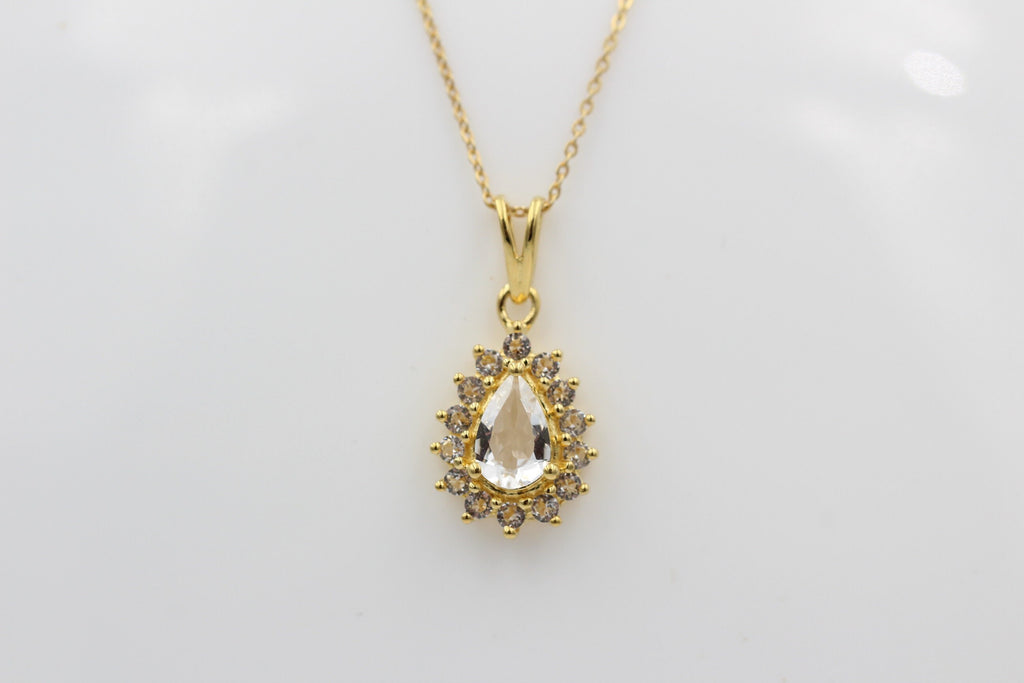 Edler 1,35 Carat  Weißtopas Anhänger 925 Silberweißer Topas Top