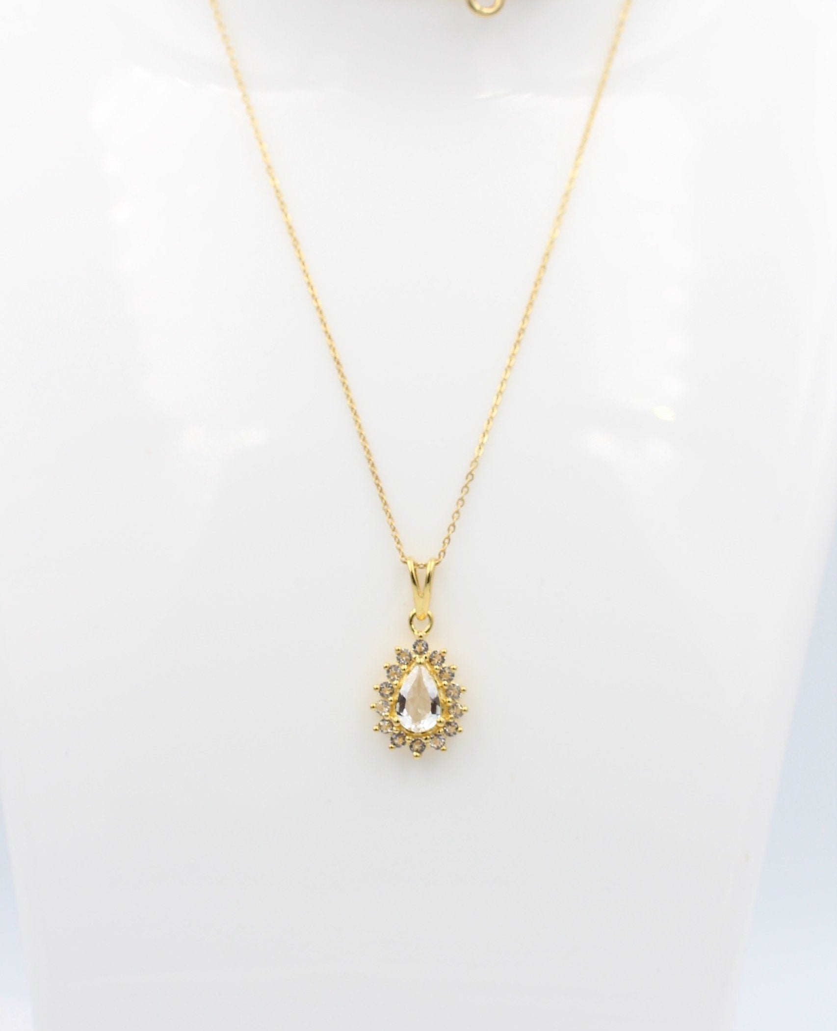 Edler 1,35 Carat  Weißtopas Anhänger 925 Silberweißer Topas Top