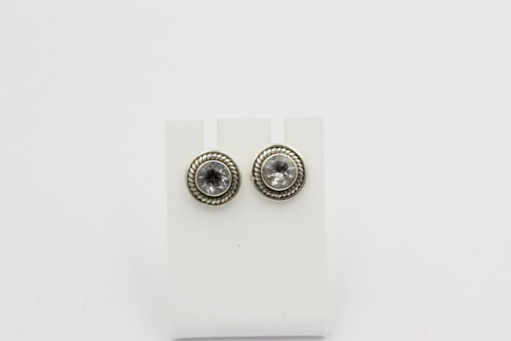 Edle 0,58  Carat Weißtopas Ohrstecker 925 Silber weißer Topas Unisex Schmuck