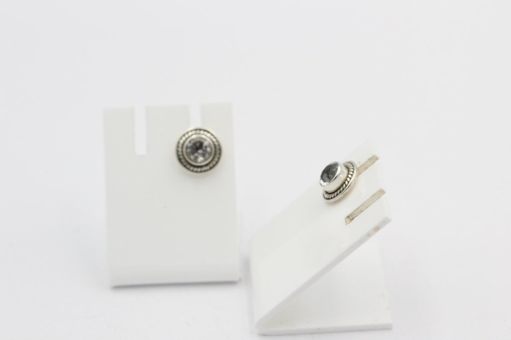 Edle 0,58  Carat Weißtopas Ohrstecker 925 Silber weißer Topas Unisex Schmuck