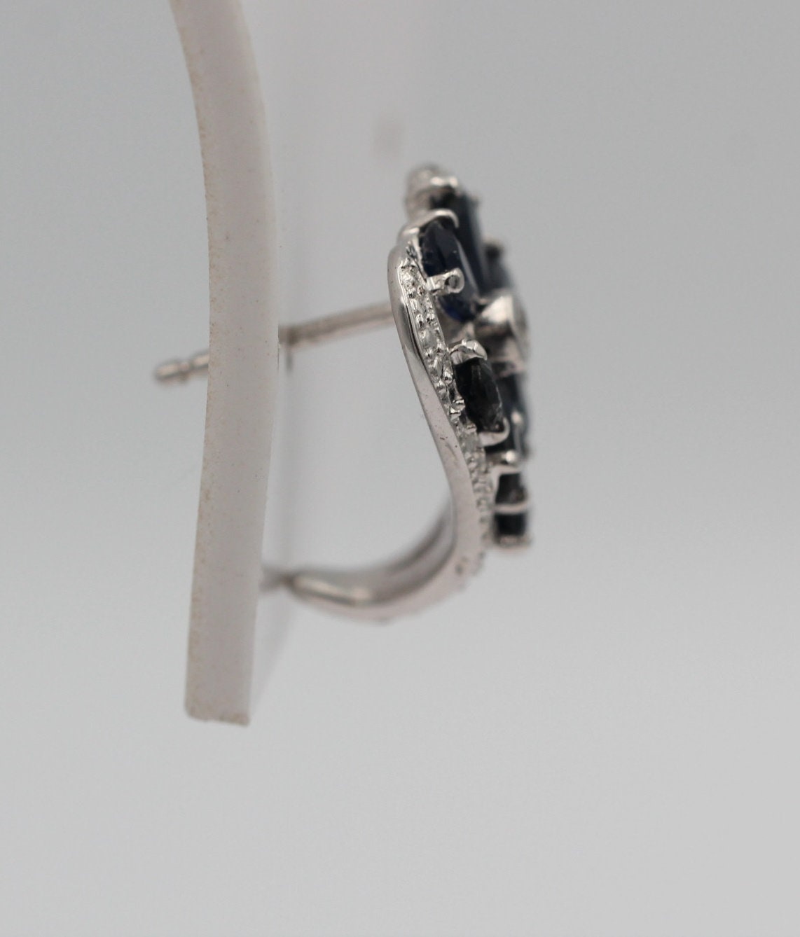 Edle 3,36 Carat Sahpir Ohrstecker 925 Silber blauer Saphir Ohrschmuck