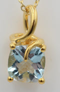 1,5 Carat Blautopas Anhänger 925 Silber  Checker Board sky blue