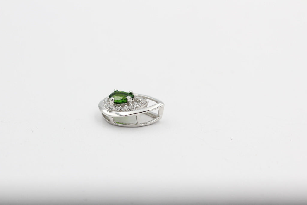Edler 0,51 Carat Chromdiopsid Anhänger 925 Silber Chrom Diopsid