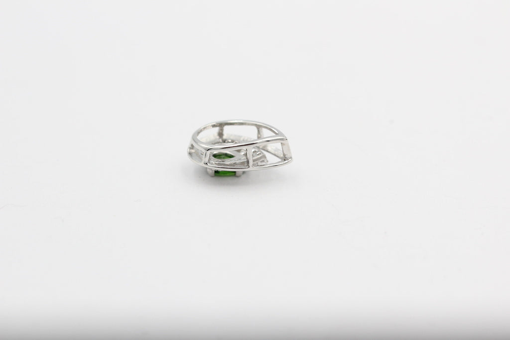 Edler 0,51 Carat Chromdiopsid Anhänger 925 Silber Chrom Diopsid