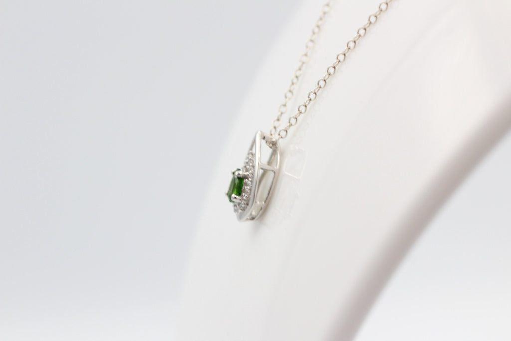 Edler 0,51 Carat Chromdiopsid Anhänger 925 Silber Chrom Diopsid