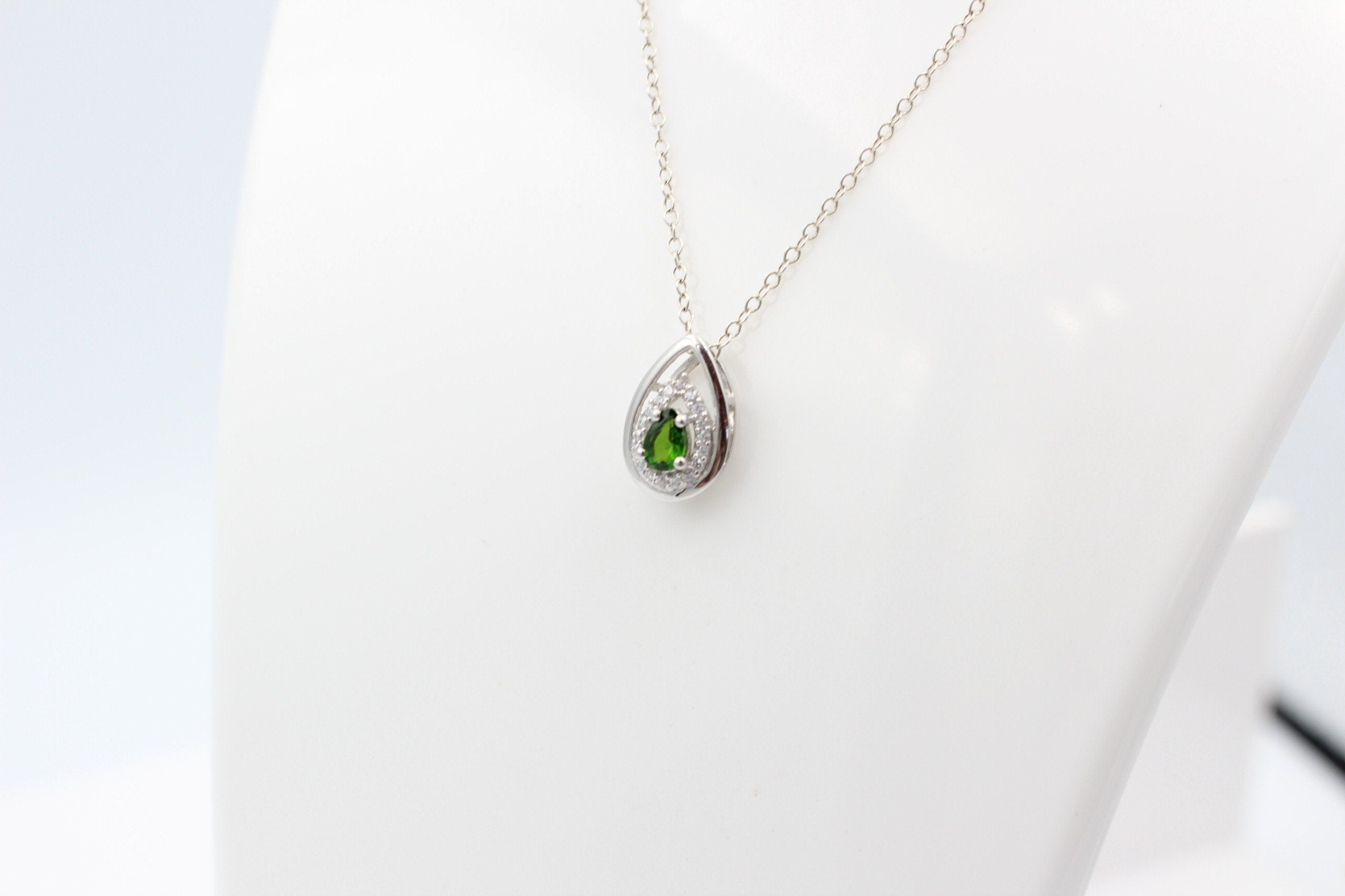 Edler 0,51 Carat Chromdiopsid Anhänger 925 Silber Chrom Diopsid
