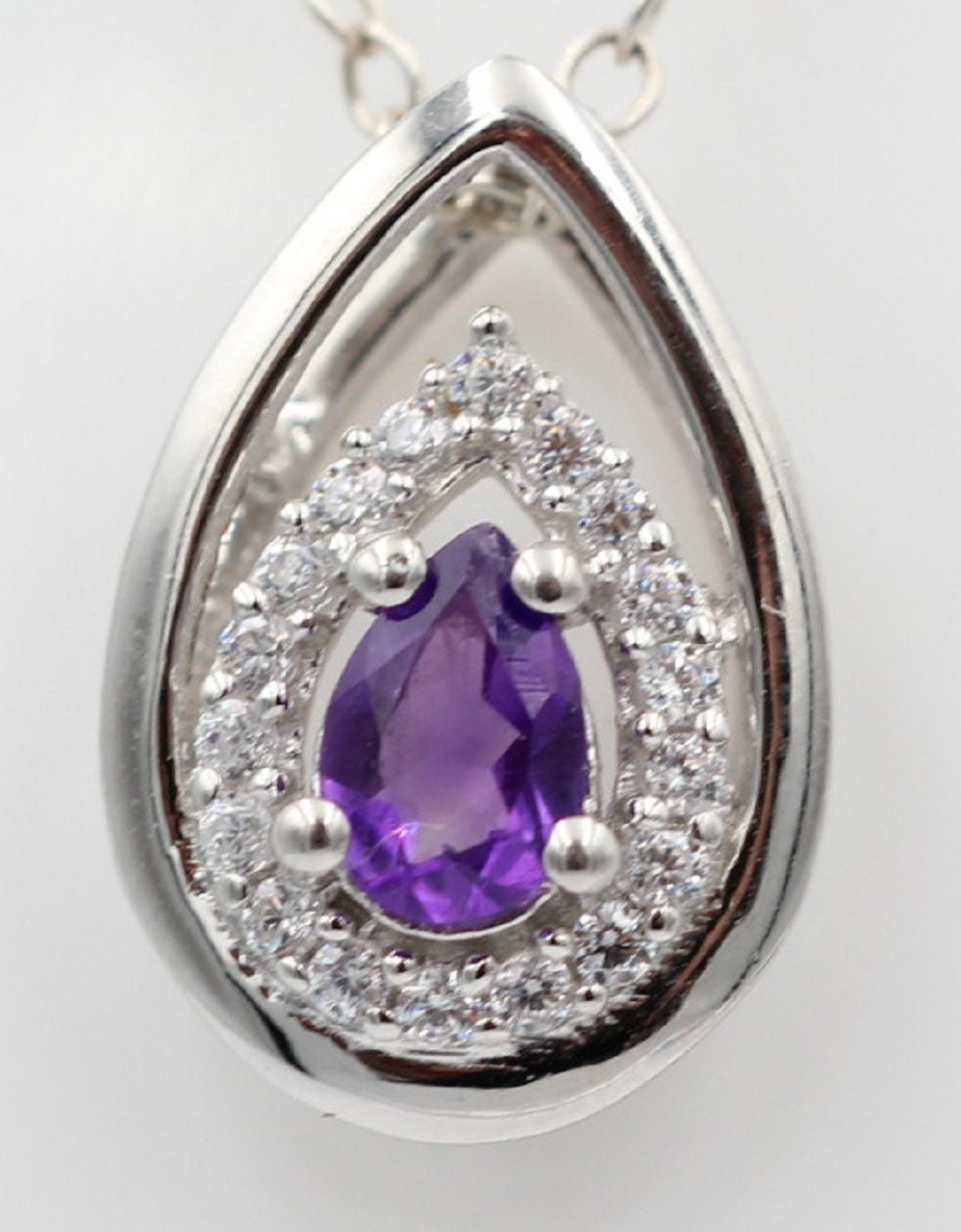 Edler 0,51 Carat afrikanischer Amethyst Anhänger 925 Silber Collier Kette Afrika