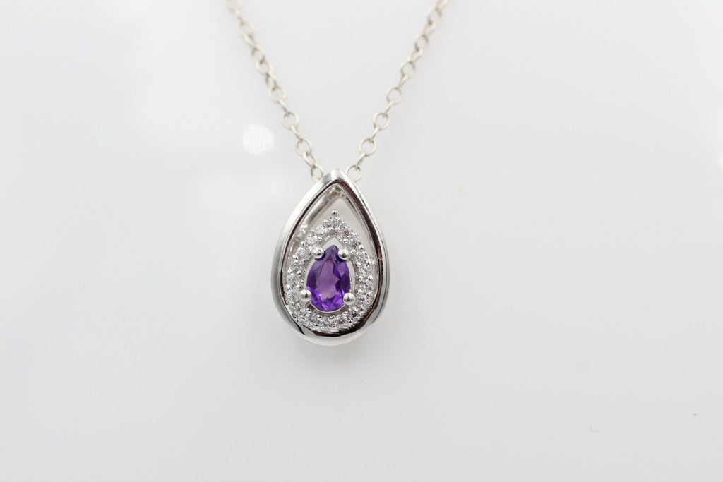 Edler 0,51 Carat afrikanischer Amethyst Anhänger 925 Silber Collier Kette Afrika