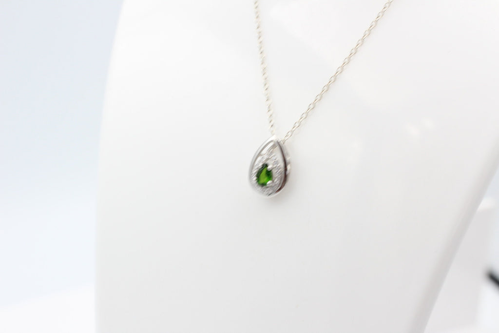Edler 0,51 Carat Chromdiopsid Anhänger 925 Silber Chrom Diopsid
