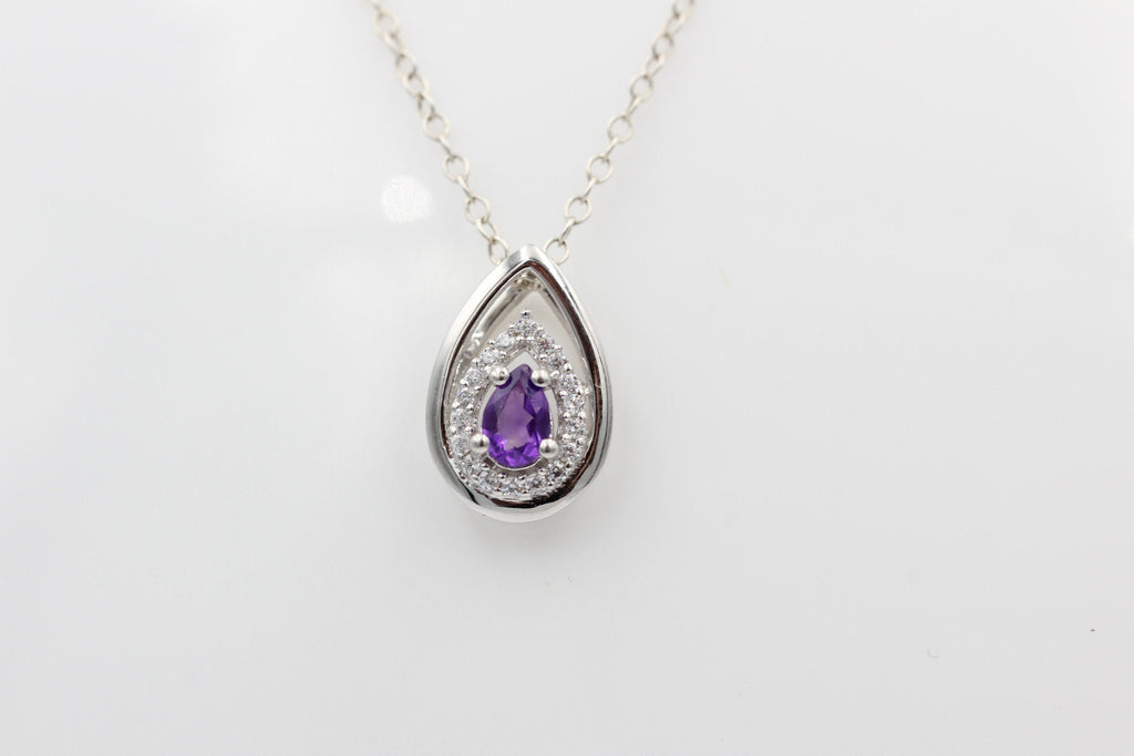 Edler 0,51 Carat afrikanischer Amethyst Anhänger 925 Silber Collier Kette Afrika