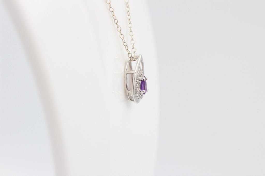 Edler 0,51 Carat afrikanischer Amethyst Anhänger 925 Silber Collier Kette Afrika