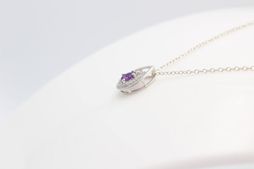 Edler 0,51 Carat afrikanischer Amethyst Anhänger 925 Silber Collier Kette Afrika
