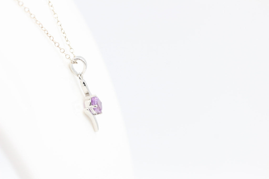 Edler 0,72 Carat pinker Amethyst Anhänger 925 Silber  pinkfarbener Amethyst