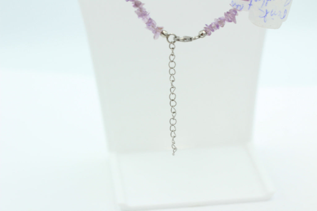 38,5 Carat funkelndes pink Amethyst Collier Splitterkette 925 Silber Verlängerung