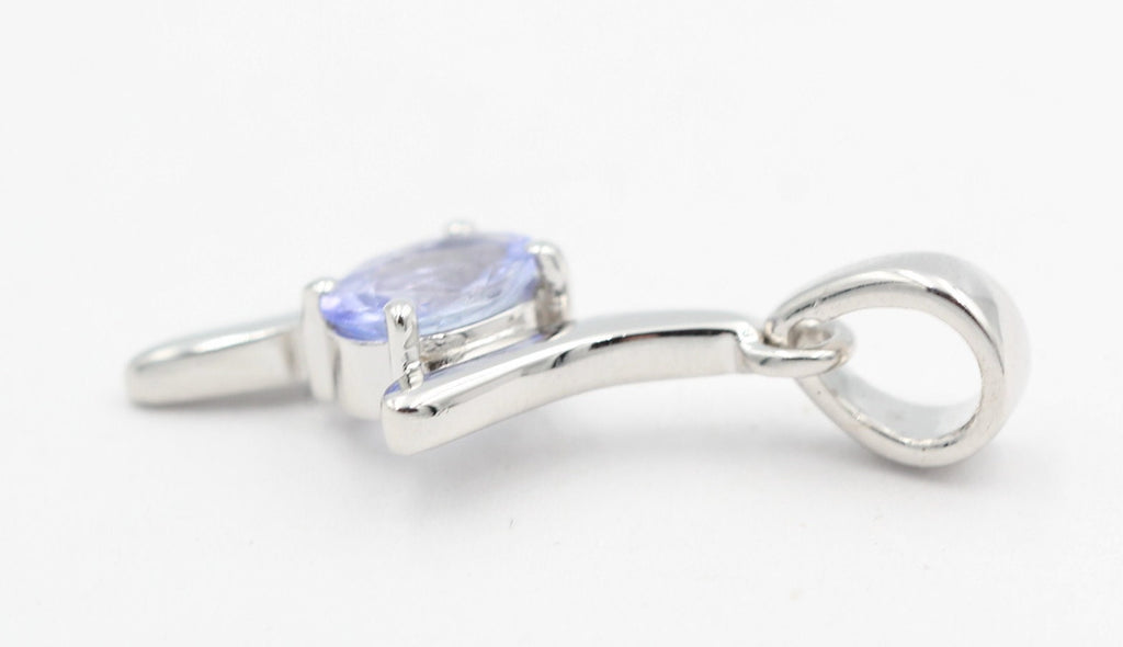 0,72 Carat Tansanit Anhänger 925 Silber Collier Kette Tansanit aus Afrika