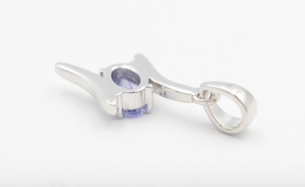 0,72 Carat Tansanit Anhänger 925 Silber Collier Kette Tansanit aus Afrika