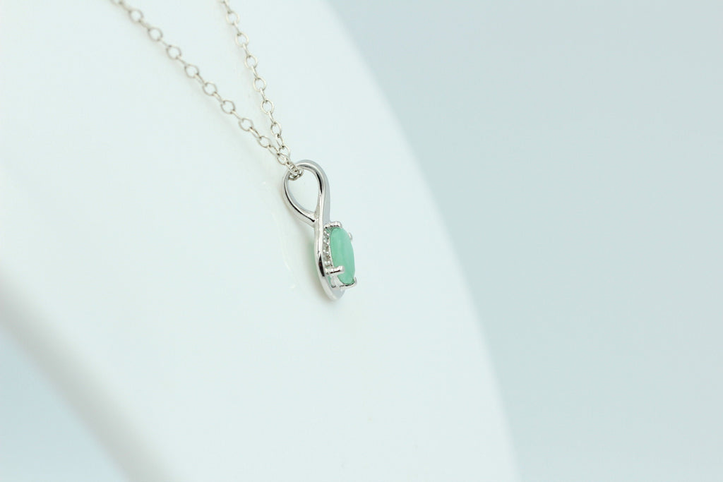 1,12 Carat Smaragd Anhänger 925 Silber  mit Zirkonia top Edel