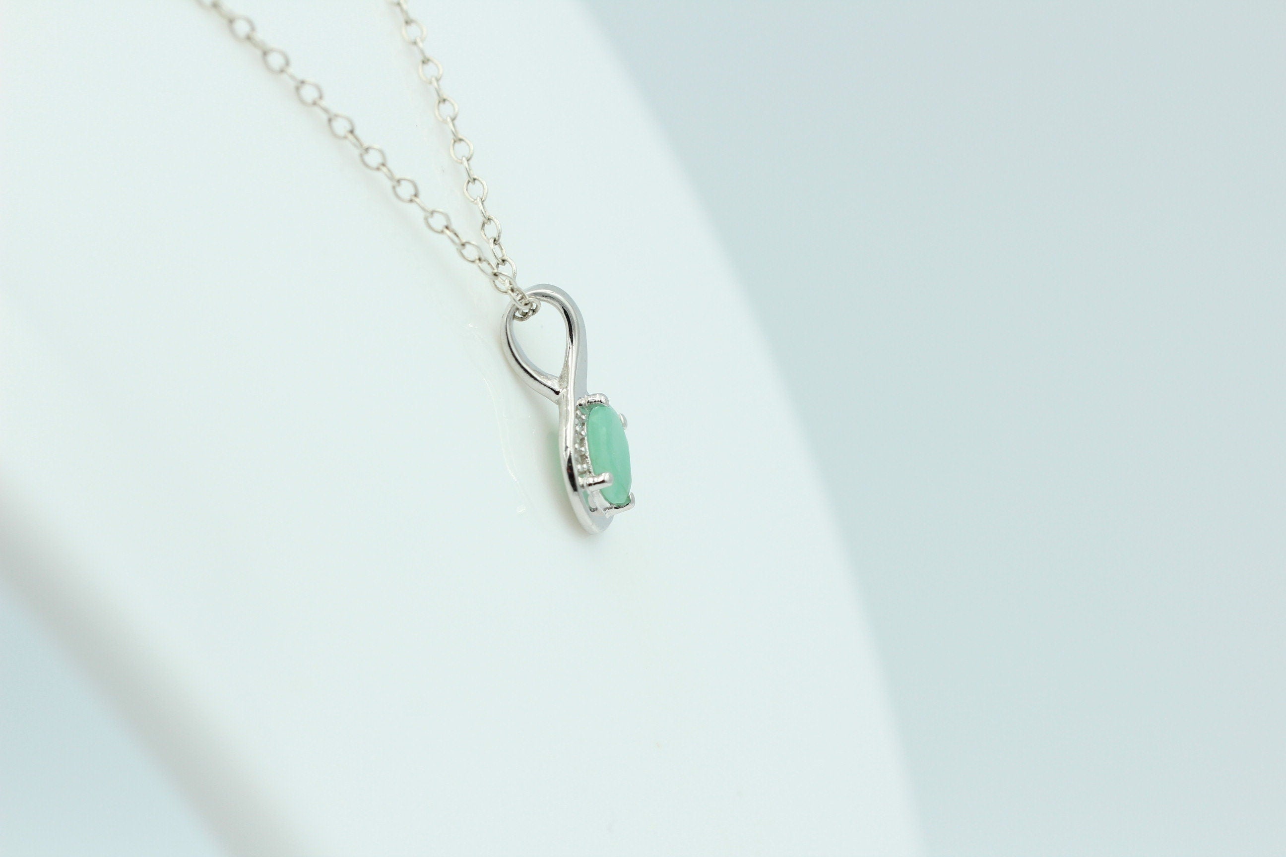 1,12 Carat Smaragd Anhänger 925 Silber  mit Zirkonia top Edel