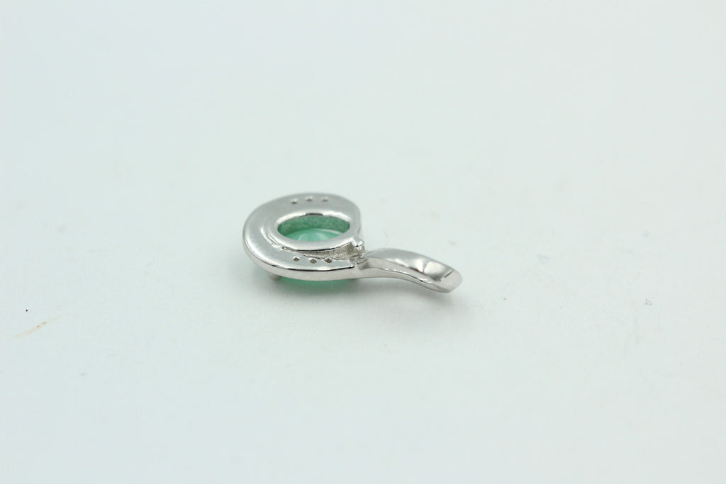 1,12 Carat Smaragd Anhänger 925 Silber  mit Zirkonia top Edel