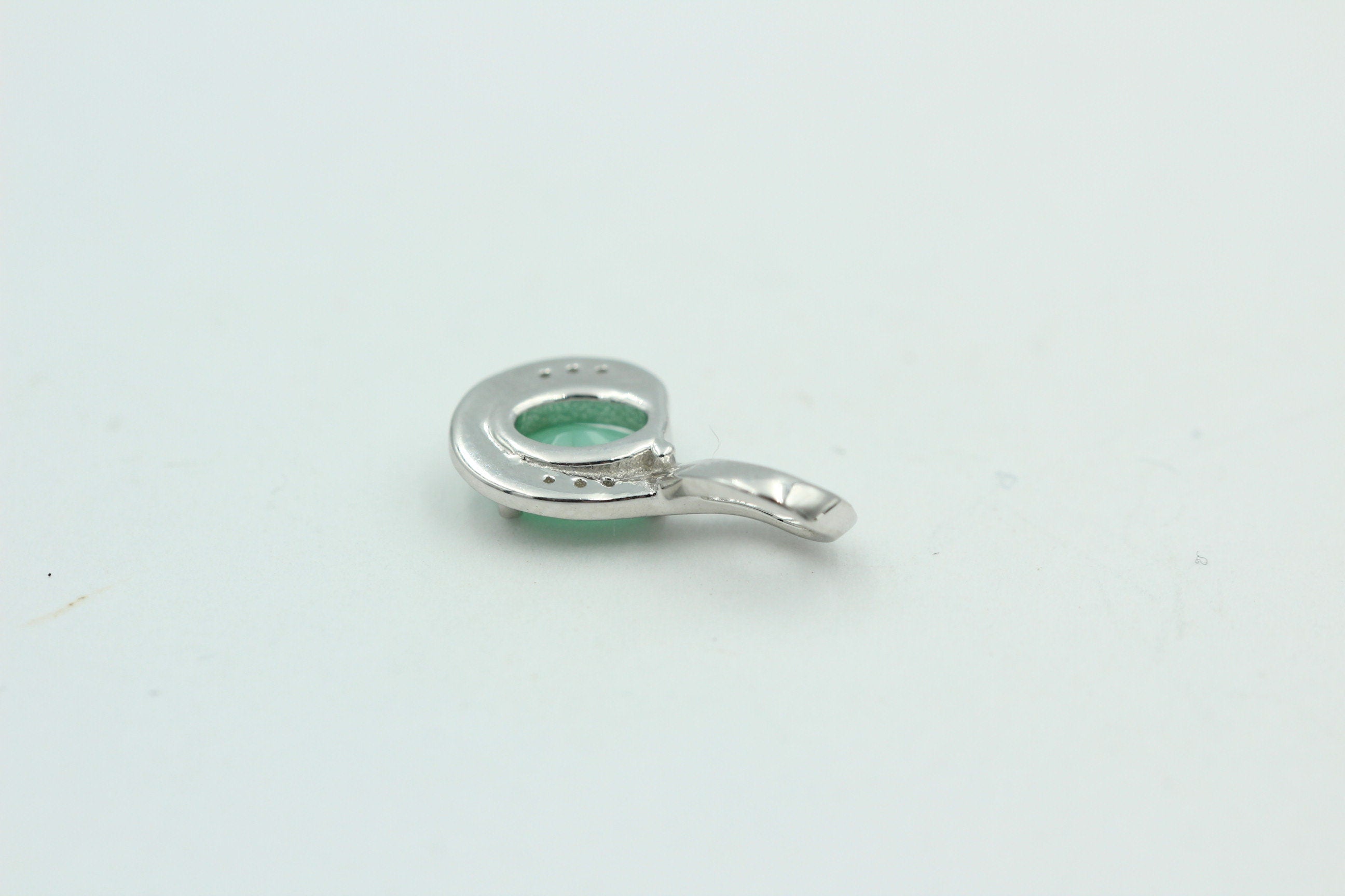 1,12 Carat Smaragd Anhänger 925 Silber  mit Zirkonia top Edel