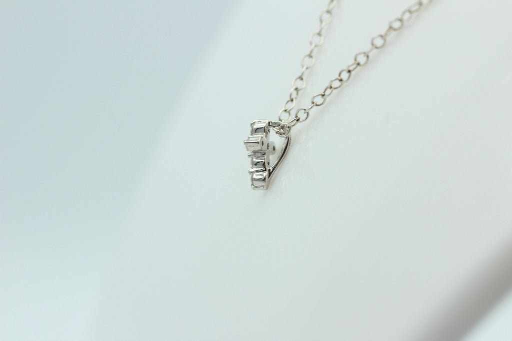 0,072 Carat weißer Diamant Kreuzanhänger 925 Silber Collier Kette I2 - I3. G-H