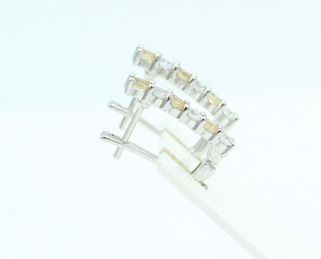 Edle 1,1 Carat Honigquarz Ohrschmuck 925 Silber Honigquarz mit Zirkonia
