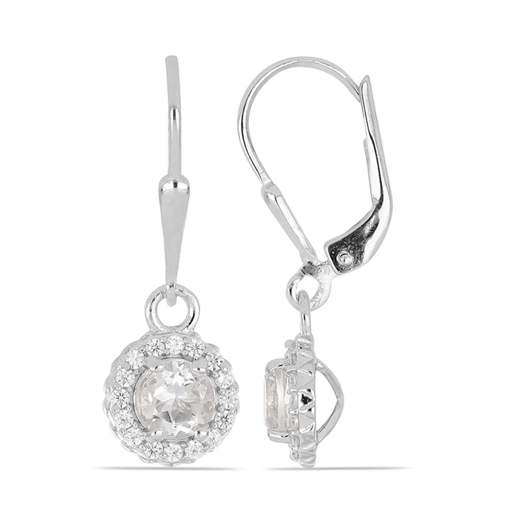 1,2 Carat Bergkristall Brisur 925 Silber Ohrhänger Ohrstecker mit Zirkonia Top