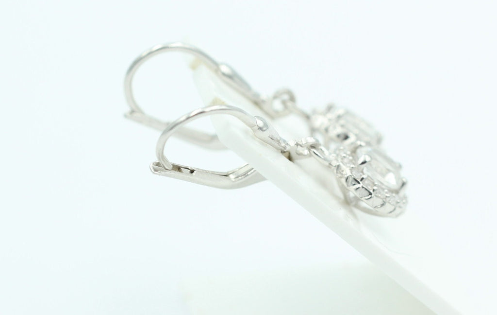 1,2 Carat Bergkristall Brisur 925 Silber Ohrhänger Ohrstecker mit Zirkonia Top