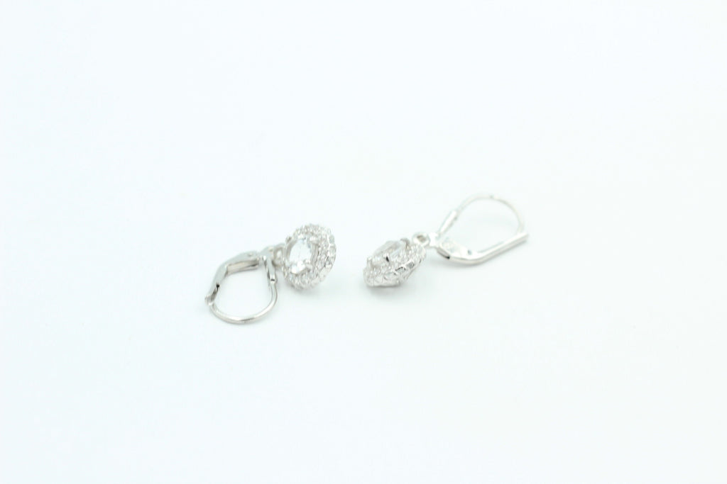 1,2 Carat Bergkristall Brisur 925 Silber Ohrhänger Ohrstecker mit Zirkonia Top