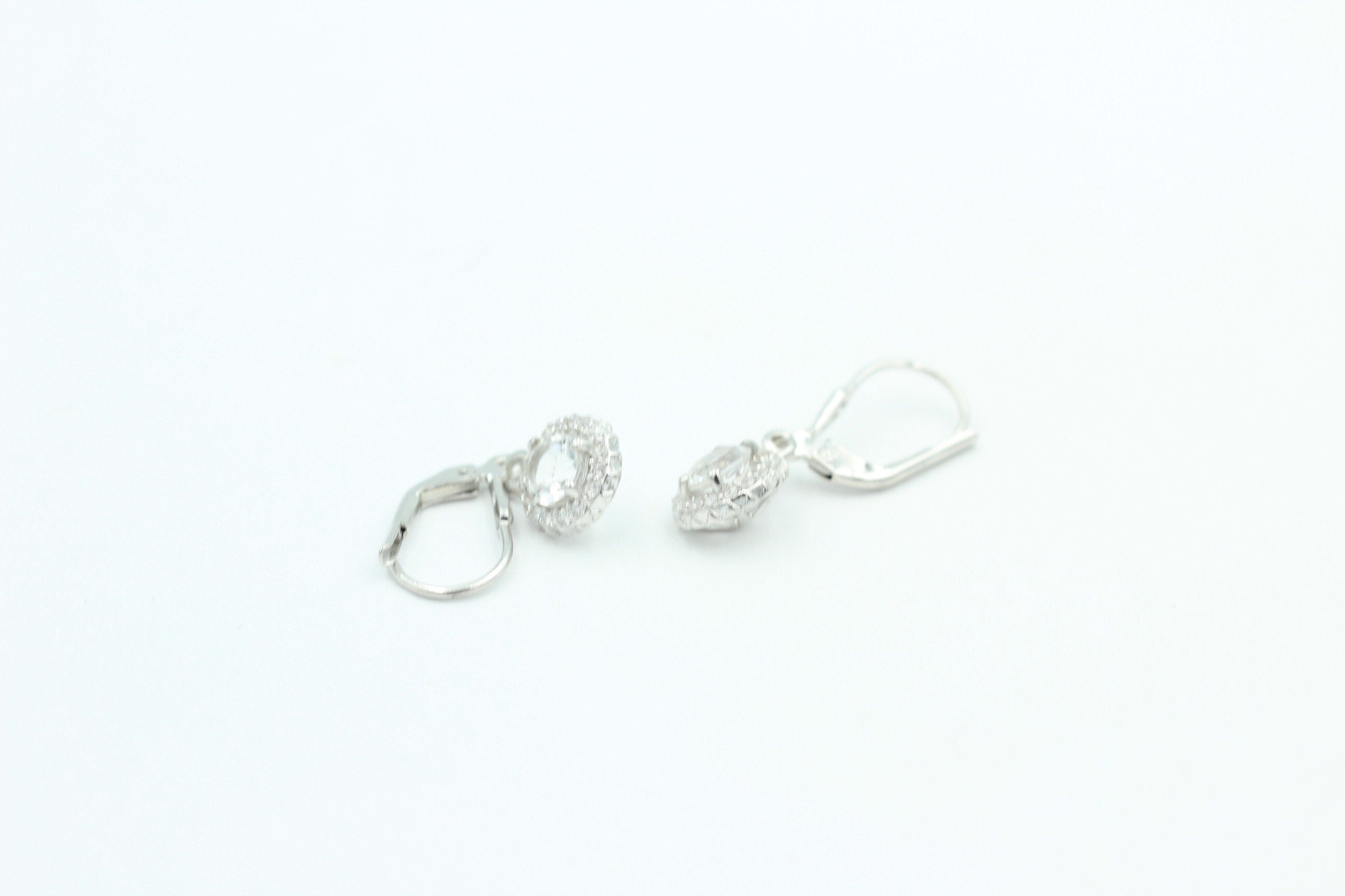 1,2 Carat Bergkristall Brisur 925 Silber Ohrhänger Ohrstecker mit Zirkonia Top